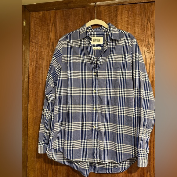 Grayson blue gingham button up - Picture 3 of 5